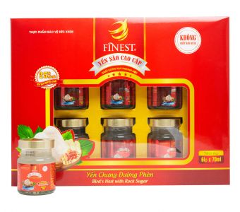 Yến Chưng Đường Phèn Finest hộp quà 6 hũ 70ml